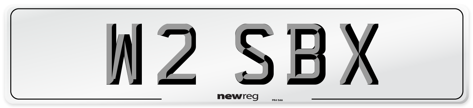 W2 SBX Number Plate from New Reg